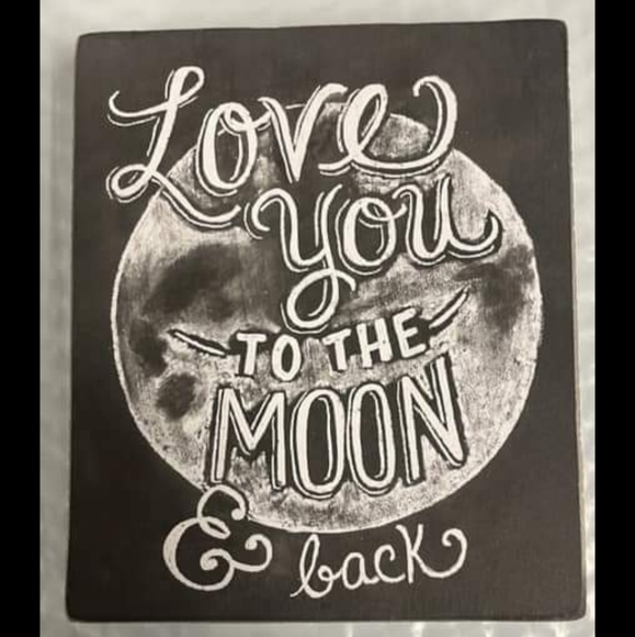 Other - Love You To The Moon & Back Black & white box sign NWT